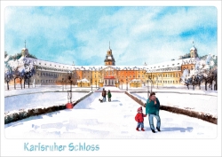 Klappkarten-Set: Karlsruher Schloss im Winter